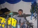 Brian sitting behind his 'Top Banana' drum kit.