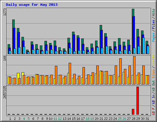 Daily usage for May 2013