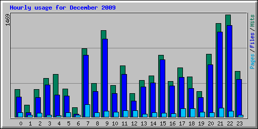 Hourly usage for December 2009