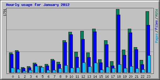 Hourly usage for January 2012