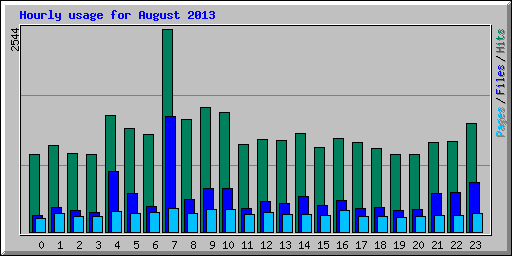 Hourly usage for August 2013