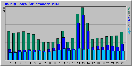 Hourly usage for November 2013