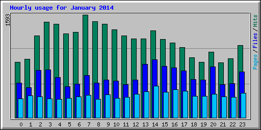 Hourly usage for January 2014